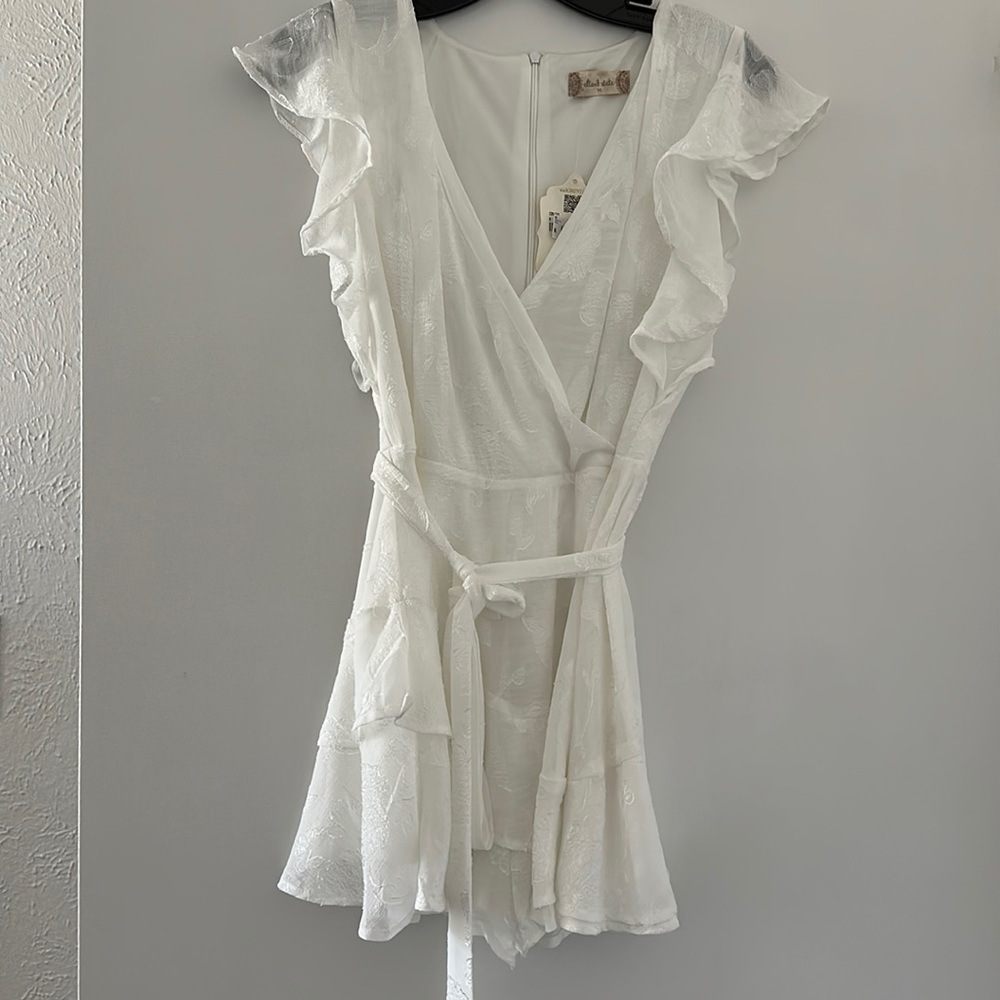 UPDATED - Flutter sleeve tie waist romper Alter’d State